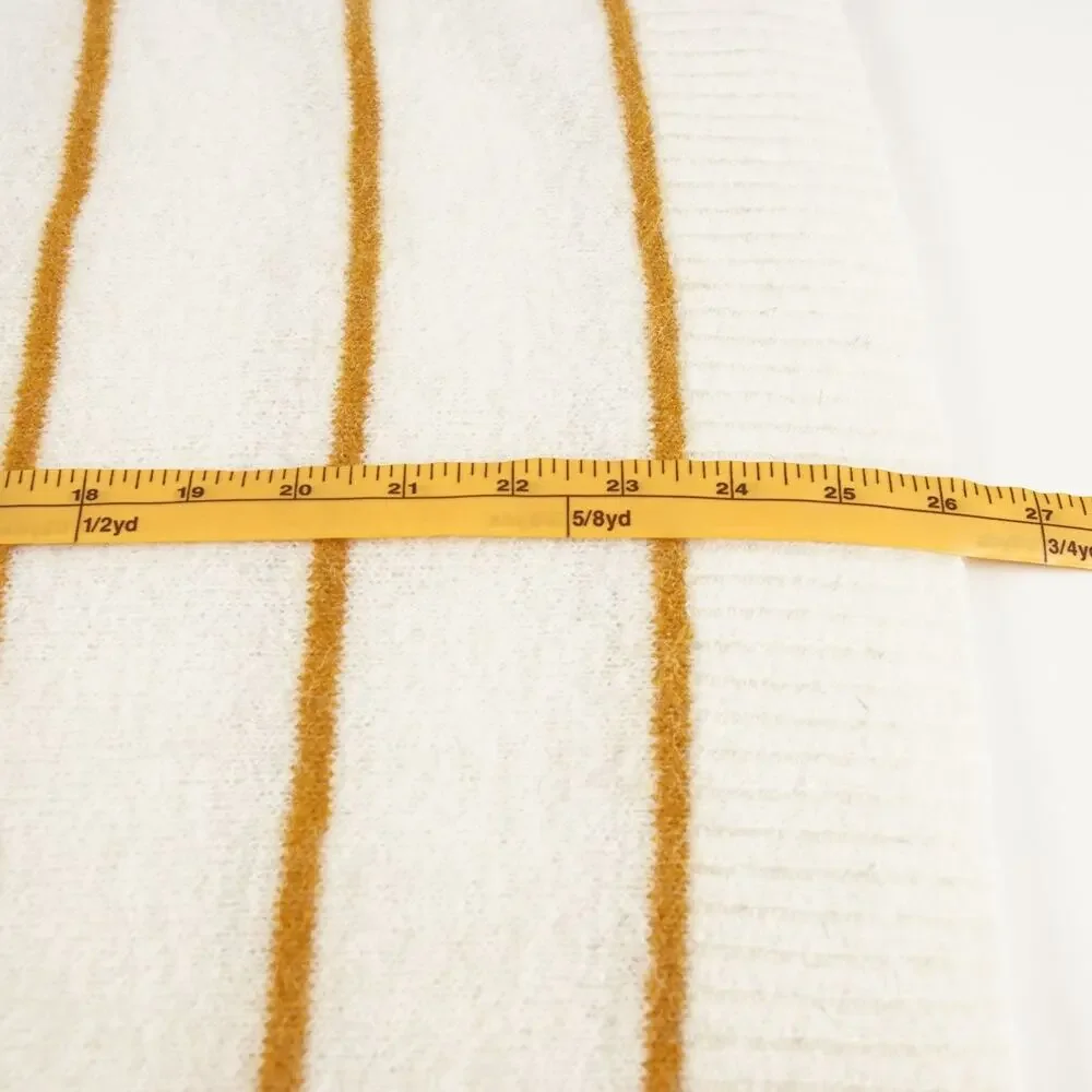 J Crew Alpaca Striped Orange Ivory Cream Crewneck Sweater Womens Sz S - Picture 6 of 11